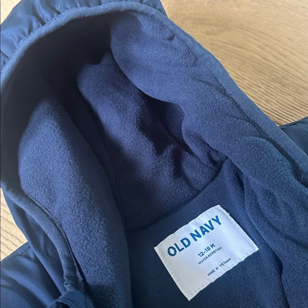Old navy navy Unisex Water-Resistant Hooded Snowsuit for Baby 12/18m NWT